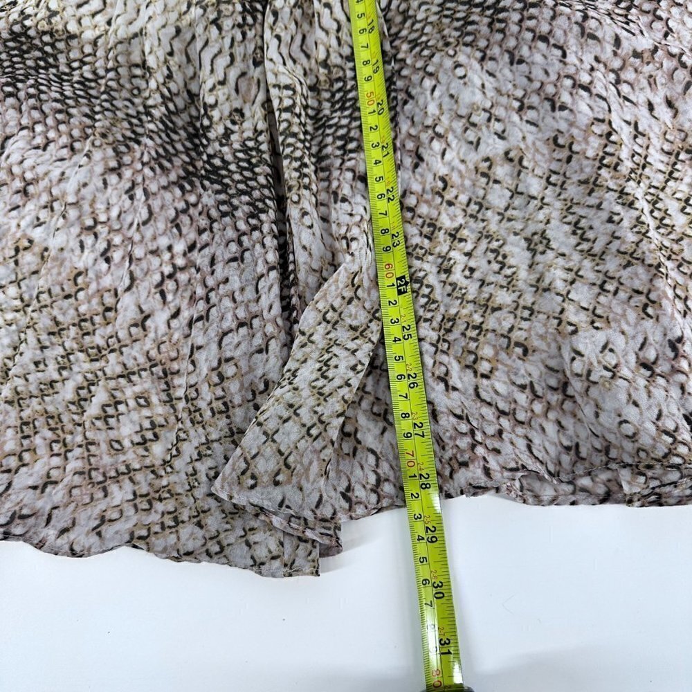 Great Jones Python Print Ruffle Midi Skirt Brown … - image 4